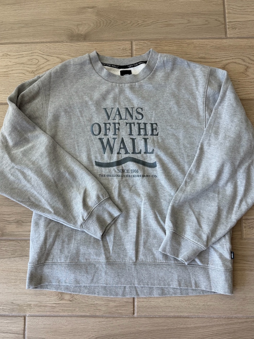 Vans Light Gray Crewneck Sweatshirt with 'Off The Wall' Logo